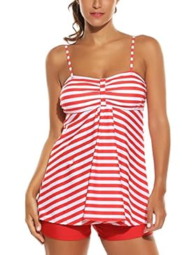 Avidlove Tankini Set Two Piece Damen Mit Höschen Monokini Neckholder Badeanzug Swimwear Plus Size Strandbekleidung