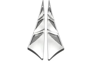 2 Piezas TCubierta Rejilla de Ventilación del Coche, MoreChioce Tomas de Aire del Coche Pegatinas Decorativas Exteriores Rejilla de Ventilación de Pala Cubierta del Capó 23 x 6 cm,Plata