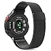 Produktbild MoKo Armband für Garmin Forerunner 220/230/235/620/630/735XT - Milanaise Wrist StrapWatchband Uhrband Uhrenarmband Erstatzband mit Magnet-Verschluss für Garmin Forerunner 235 WHR Laufuhr, Schwarz