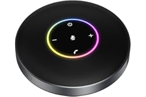 Ainostone USB Konferenzlautsprecher Konferenzmikrofon PC Mikrofon mit Kabelmanagement Design 360º Spracherkennung Lärmminderung Mute Tragbar für Homeoffice, Skype