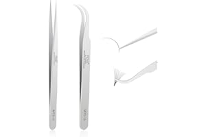 Obeyalash - Pinza de pestañas postizas para extensión, 2 pares de pinzas de pestañas postizas profesionales