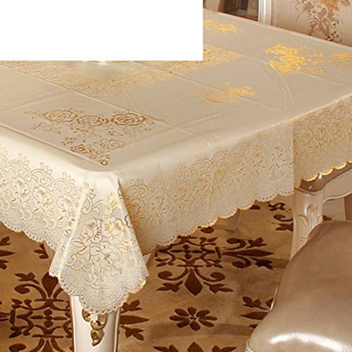MML ZB Pvc square tablecloth Mahjong table pad cover waterproof hot Continental gilt cloth-C 135x135cm(53x53inch)