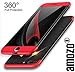 AmozoÂ All Sides Full Protection "360 Degree" Sleek Rubberised Matte Hard Case Back Cover For Apple iPhone 6 / iPhione 6S,Red:Black RS.599.00