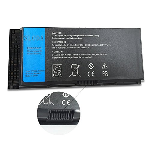 SLODA Hochleistungs Laptop Notebook Ersatz Akku für Dell Precision Mobile M4600 M4700 M6600 Fitting 312-1176 312-1177 331-1465 312-1178 J5CG3 1C75X / 3DJH7 / 97KRM / FV993 / FJJ4W [Li-Polymer 11.1V 7800mAh] - 4