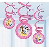 Disney Princess Sparkle Party Swirl Hanging Decorations x 6