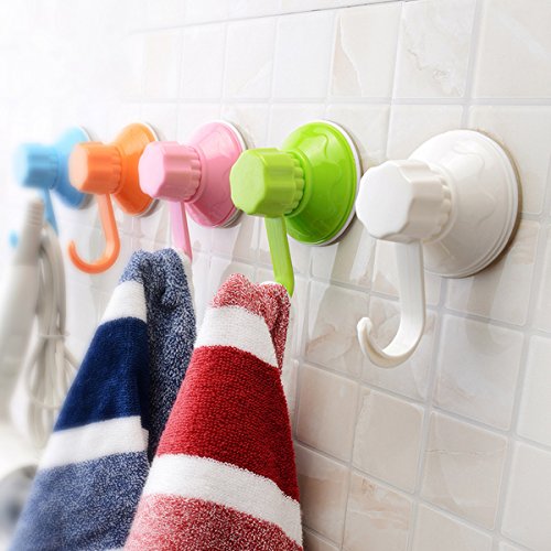 logei® 6St bunte Saugnäpfe Wandhaken Saugheber Saughaken Saugkraft Saughaker Aufhänger Saugnapf wasserdichte Haken für Küche Badezimmer, Befestigen ohne Bohren - 3
