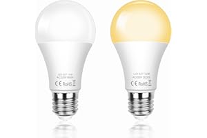 SCNNC Lampadina LED E27 Sensore Crepuscolare 12W, Auto On/Off, Bianco Caldo 3000K, Lampadine Crepuscolare da Esterno E27 per Corridoio Giardino Patio Veranda Scale, 2 Pezzi