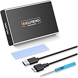 ELUTENG mSATA Enclosure Superspeed 5Gbps mSATA to USB 3.0 Case Aluminum m-SATA SSD Adapter Support 30x50mm Compatible for 500