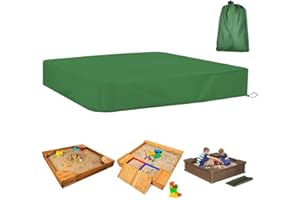 HAOMEEDUO Funda Arenero Infantil 155*155*20CM Protección Exterior para Niños Lona para Tapar Arenero Cubierta de Sandbox para Piscina Mueble Jardín + Bolsa Verde