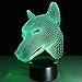 Produktbild 7 Farben Visuelle Atmosphäre Schlaf 3D Led   Hundelampe Kinder Spielzeug Wolf Nachtlicht Beleuchtung Weihnachten Wohnkultur Geschenke Schreibtischlampe Lbonb