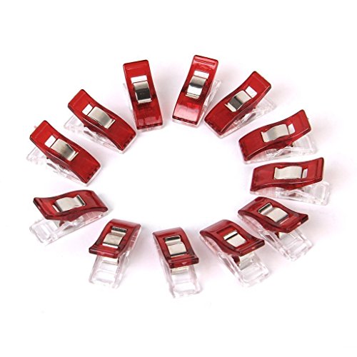 100 PCS Kunststoff klar und rot Patchwork Näharbeiten Quilter halten Wonder Clips Klemme Nähen Craft Quilt Binding