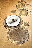 Maße: 10 cm Durchmesser ecomserv Untersetzer Glasperlen, Gold, 4er Set