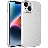 Compatible with Coverzone Apple iPhone 14 Z-Jelly Case Camera Protected Glitter Glitter Glitter Colored Glossy Silicone Cover-Silver