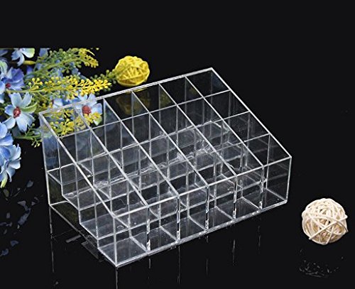 Domire Clear Acrylic 24 Lipstick Holder Display Stand Cosmetic Organizer Makeup Case
