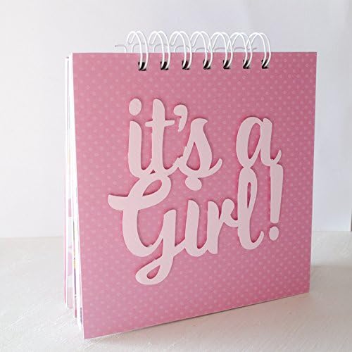 Photo Album (5,9”x5,9”)- handmade - It’s a girl – baby boy - white spiral binding wires - realized with the scrapbooking technique.