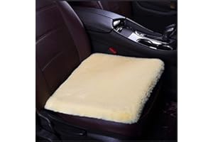 GLITZFAS Universal Auto Sitzbezug Autositzauflage Sitzkissen Lammfell Sitzauflage Stuhlauflage Schaffell Kissen fürs Auto Rollstuhlauflage schön (Beige,1PC)