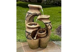 Wehmann FONTAINE SOLAIRE FONTAINE SOLAIRE Crète jardin fontaine cascade Set complet pour jardin et terrasse jour et nuit ! ✔ NEUF