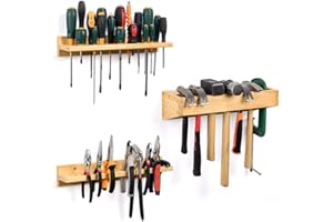 AOSEE Organizzatore di cacciaviti, Organizer per attrezzi da parete, rastrelliera per martelli, organizer per pinze, Rack di stoccaggio degli attrezzi per garage, officina, banco da lavoro (3 Pezzi)