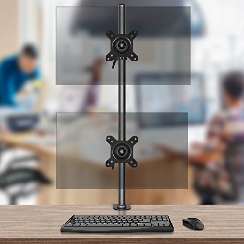 Duronic DM35V2X1 vertikale Monitor-Tischhalterung für zwei LCD /LED Computer Bildschirme / Fernsehgeräte mit Neig, Schwenk und Rotierfunktion - 9