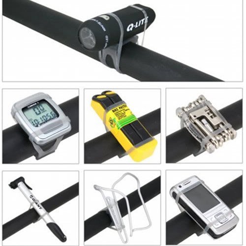 SODIAL (R) 2 Stueck Radfahren Fahrrad Silikon elastische Gummiband Bandage Krawatte Taschenlampe Halter - 6