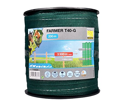 Horizont-Polytape-Farmer-T40-G-40Mm-Green-8-Stainless-SteelConductors-200M-Spool