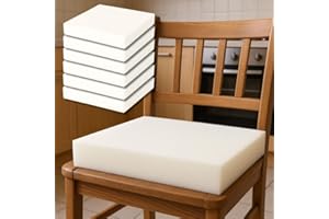 CUSCINI FIBER Set 6 Spugna per Cuscini 40x40, Spugna per Imbottitura Cuscini Sedie Cucina e Cuscini Divani e Divanetti per Interno ed Esterno, in Morbido Poliuretano Espanso per Imbottitura (40x40x5)