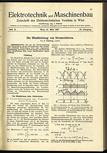 Die Blindleistung von Stromrichtern, in: ELEKTRONIK UND MASCHINENBAU, Heft 12/1937 (55. Jg.).