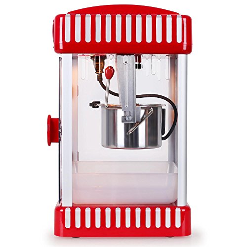 Klarstein Volcano Popcornmaschine Popcorn Maker (300 Watt Rührwerk, Edelstahl-Topf, Innenbeleuchtung, ca. 60 l/h) rot-weiß - 4