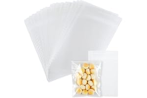 GWHOLE 100pcs 7 x 10 cm Sachet Plastique Tansparent Adhésif OPP Pochette Sac d’Emballage Cellophane pour Bonbons Biscuits Chocolats Sandwichs Cookies Savon Bijoux