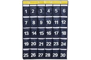waabose Nummerierte Aufbewahrungstasche für Klassenzimmer, 30 Nummerierte Taschen, Handy Aufbewahrungstasche, Handy-Taschen, Platzsparend Handyhalter Hängender Organizer für Klassenzimmer
