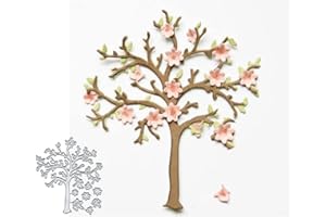 TINGZVEN Flowers Tree Metal Die Cuts Cutting Dies, Flowers Tree Paper Cards Cutting Dies Cut Stencils for DIY Embossing Card Making Book Tags Decorative Paper Dies Scrapbooking