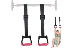 LYPPUL Gymnastics Rings for Kids, Home Exercise Rings,Fitness Children Trapeze Bar, Pull Up Rings with Straps, Exercise Strength Training