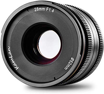 Objectif Kamlan 28 mm F1.4 APS-C à grande ouverture, à focale fixe, objectif principal standard pour appareils sans miroir Canon EOS-M