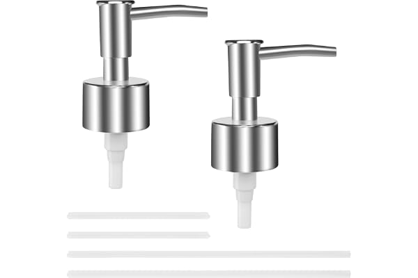 2 st pumphuvuden för tvåldispenser, reservpump för flytande tvåldispenser med 4 rör för flaskor med 28 mm gänga, kök, badrum, bänkskiva