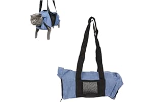 CYRANK Retenue de sac de beauté de chat, harnais de chien pour chiot réglable tour de cou respirant Cat Nail clip Clean Beauty Bag porte - chien pliable sac de chat, hamac chat, sac de contention chat