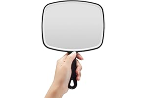 ‎OMIRO OMIRO Handspiegel, Handspiegel mit Griff, Quadratisch, Schwarz, M