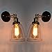 Produktbild 2x Modern Industrielle Metall Glas Einzel Wandlampe Deckleuchte, MOTENT Vintage Stil Retrolampe 5,51" Breite Wandleuchte Beleuchtung für Innen Haus Deko Zimmerdecke