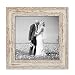 Produktbild Bilderrahmen 20x20 cm Weiss Shabby-Chic Vintage Massivholz mit Glasscheibe und Zubehör / Fotorahmen / Nostalgierahmen