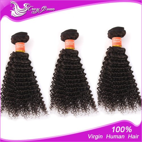 Wholesale of 3 bundles of grade 5A Unprocessed Brazilian Kinky Curly Virgin Hair,300g dye it or bleach it, 16" long.