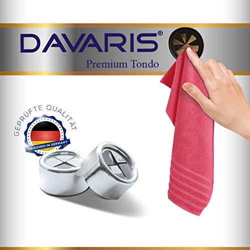 2 im Set – Premium Handtuchhalter – Geschirrtuchhalter – selbstklebend – ohne Bohren – Für Geschirrtücher, Handtücher – Im Modernem Design für Küche & Bad – Inklusive GRATIS E-BOOK – Der Handtuchhaken von Davaris® - 2