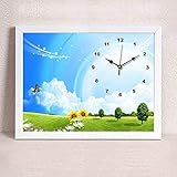 CWJ Vintage Wandkunstwerk Moderne Wohnzimmer Restaurant Dekorative Malerei Einzel Wandgemälde Kristall Frameless Wanduhr Paintingcreative Hängende Verzierung,70 * 50,L
