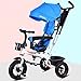 Produktbild Kinder Dreirad, 1-6 Jahre alt Faltrad, Kinderwagen, High-Carbon-Stahlrahmen, Sitz kann zurück und weiter gedreht werden ( Color : Blue )