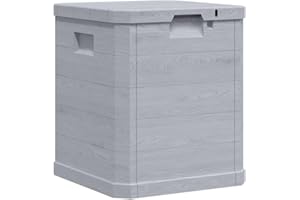 Higsose Baule Impermeabile 42,5x44x50 cm Plastica, Cassapanca Esterna Giardino, Grigio Chiaro