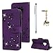 Produktbild Case für Samsung Galaxy S9 Hülle Diamant Schmetterling Handyhülle Flipcase Wallet Case Cover Bookstyle Stand Kartenetui Schutzhülle PU Leder Hardcase Tasche im Karteneinschub Magnetverschluß Lila