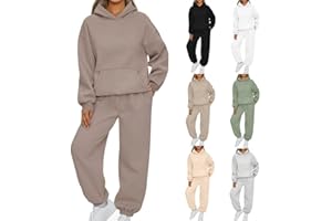 BAWUTZ Damen Hausanzug mit Kapuze 2 Teile, Damen Jogginganzug Set Sweatshirt mit Hose Elegant Freizeitanzug,Sport Hosenanzug Langarm Hoodie Damen Hausanzug