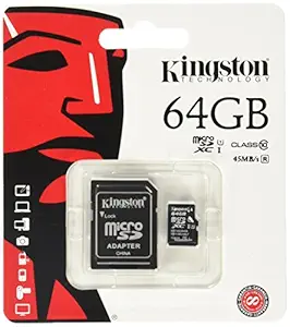 Kingston Digital 64GB MicroSDXC Class 10 Flash Card (SDCX10/64GB)