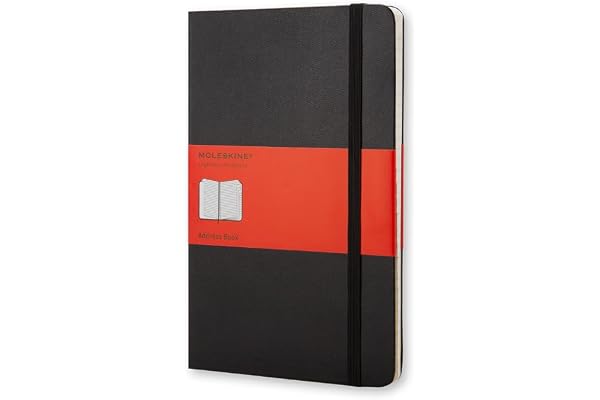 Carnet d’adresses Moleskine, Répertoire téléphonique alphabétique de bureau, Couverture rigide, Noir, Grand 13 x 21 cm, 240 pages