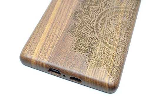 RoseFlower® Amazon Kindle Paperwhite (15cm (6″) Holz Hülle – Walnuss Halb Große Mandala Blume – Natürliche Handgemachte Bambus / Holz Schutzhülle mit Kostenlose Displayschutzfolie für Alle Kindle Paperwhite Generation - 3