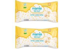 TRIZINGA 2x Mamia Extra Large Head to Toe Wipes 60 Pack