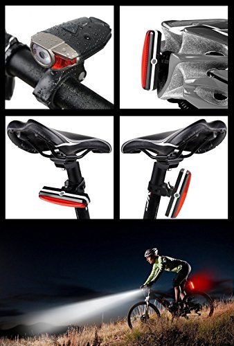 YaFex LED Fahrrad Lichter Set USB Wiederaufladbare Fahrradbeleuchtung 3-6 Licht-Modi Wasserdicht Outdoor Fahrradlampe - 6